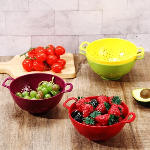 Baderke 4 Pack Mini Colander Plastic Berry Strainer - Image 5