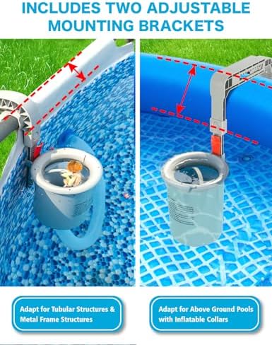 Above Ground Pool Skimmer with 5 Skimmer Socks, Wall Mount Surface Skimmer with - Image 2