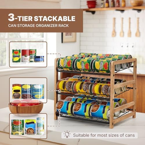 DGWJSU Can Organizer for Pantry 3-Tier, Holds up to 36 Cans Storage - Image 4