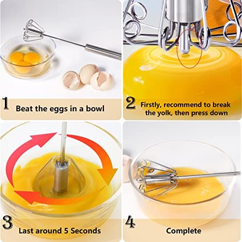 Newness Whizzy Whisk, Stainless Steel Semi Automatic Whisk Blender - Image 5