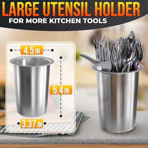 Reluen Stainless Steel Utensil Holder - Image 2