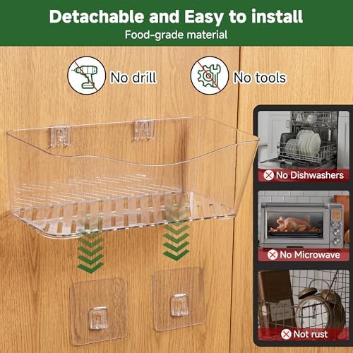 8-Pack Adhesive Pantry Organizers and Storage, Large Cabinet Door Organizer - Image 5