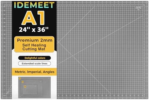 Large Self Healing Sewing Mat 24"x36", A1 Rotary Mat by IDEMEET