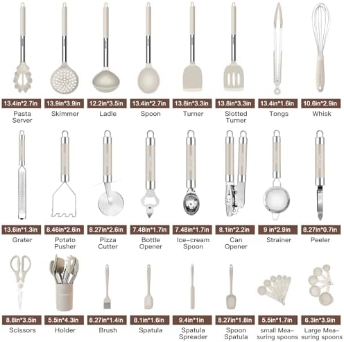 Kitchen Utensils Set-Silicone Cooking Utensils-33pcs Non-Stick Silicone Cooking - Image 2