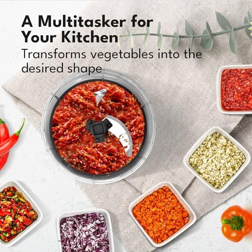 LEBENLANG Manual Food Processor & Onion Chopper - 26 OZ incl. Useful Acessory I - Image 3