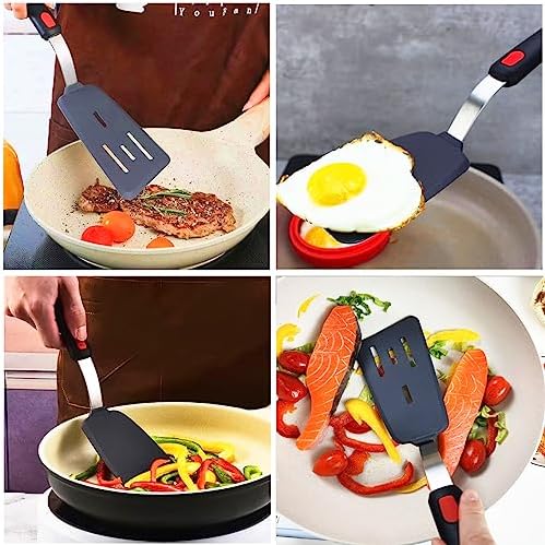KLAQQED 4Pcs Spatula Silicone Heat Resistant Flexible Rubber Silicone Spatulas - Image 2