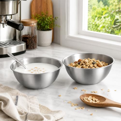 salbsever 3 Pcs Stainless Mixing Bowls, Metal Cooking Bowl - Image 4