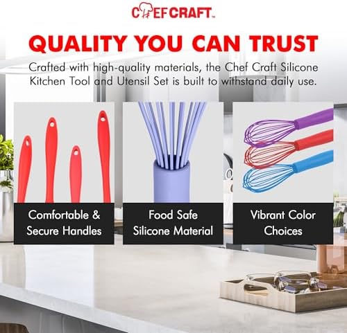 Chef Craft Premium Silicone Wire Cooking Whisk, 10.5 inch, Pastel Blue - Image 6