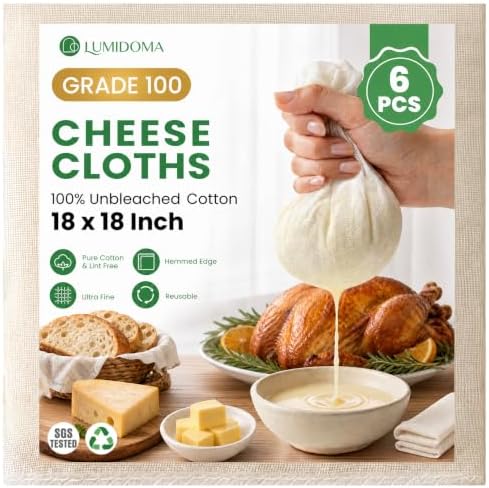 6Pcs Cheese Cloths 18x18 Inch, Grade 100 Cheesecloth by Unknown