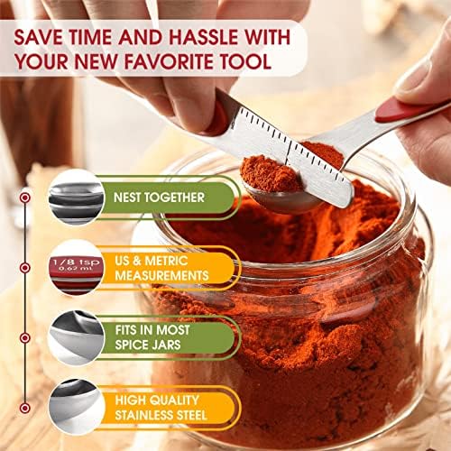 Spring Chef Stainless Steel 8 Magnetic Measuring Spoons Set, 2 Pack - Image 5