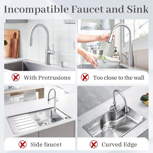 PoYang 23.6 Inch Silicone Sink Splash Guard, Kitchen Sink Mat, Light Grey - Image 3