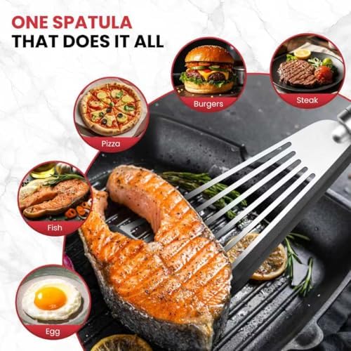 Fish Spatula Set of 2, 600ºF Heat Resistant Fish Spatula Silicone - Image 2
