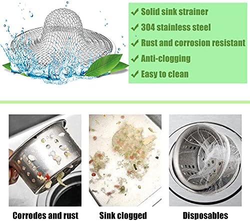 10pcs Mesh Sink Strainer, 2.75" Top/1" Stainless Steel Slop Basket Filter Trap - Image 3