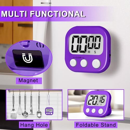 ZILLEEN Classroom Timer for Kids Teachers 2 Pack Digital Timers Pur Pk - Image 2