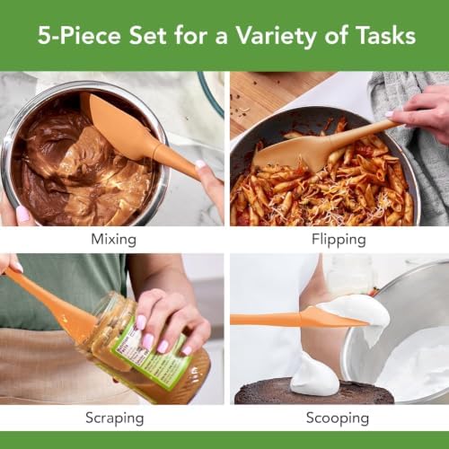 Tovolo Flex Core 5 Piece Silicone Spatula Set Heat Resistant All Silicone - Image 2