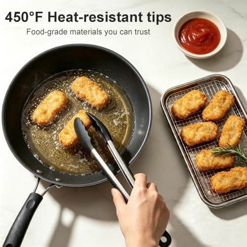 Silicone Kitchen Cooking Tong 12" Stainless Steel - Image 7