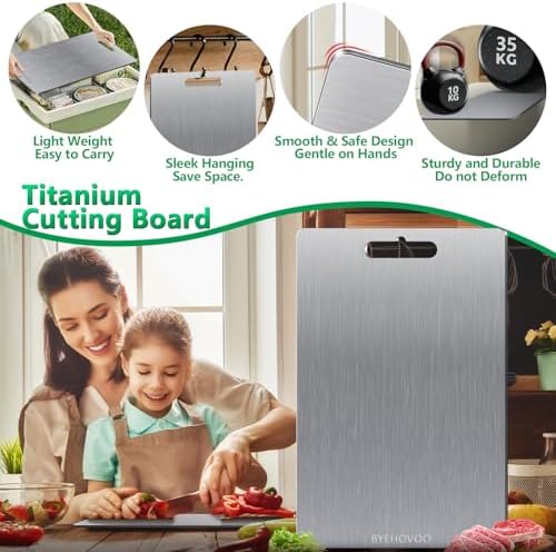 Titanium Cutting Board for Kitchen Set of 3, 100% Pure Titanium Cutting Boards - Image 4