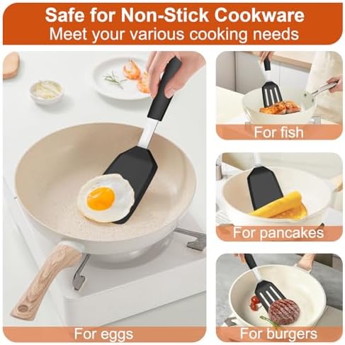2 Pack Silicone Kitchen Spatula Set, 600°F Heat Resistant - Image 6