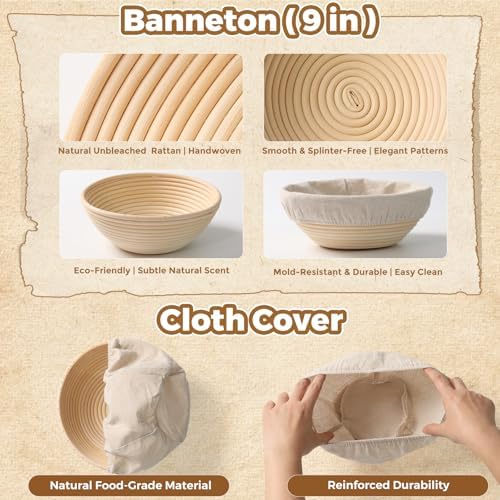 Complete Bread Proofing Basket Kit | All-in-One Set - Image 3
