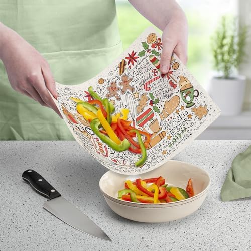 Cut N' Funnel Christmas Toss Designer Flexible Cutting Board Mat - Image 4
