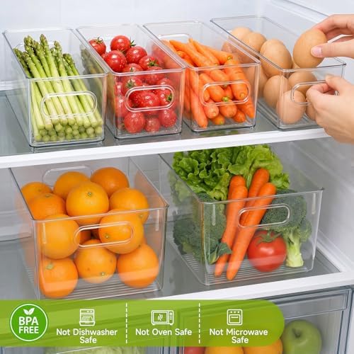 YKIOKE 8 Pack Clear Plastic Storage Bins - Image 3