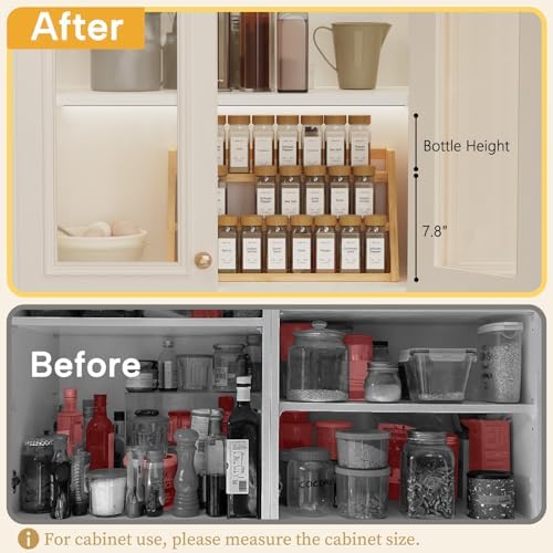 Bamboo Spice Rack Organizer -3-Tier Spice Rack - Image 4