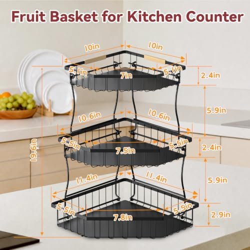 3 Tier Fruit Basket for Kitchen Counter - Image 2