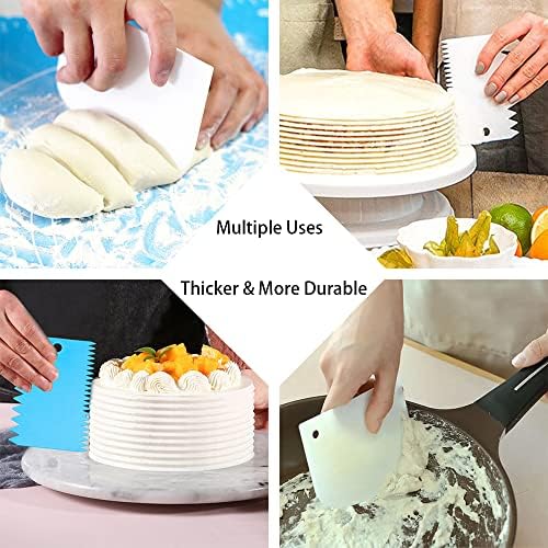 Cake Smoother Scraper Dough Scraper Tools Set, Cake Icing Scraper Smoother - Image 5