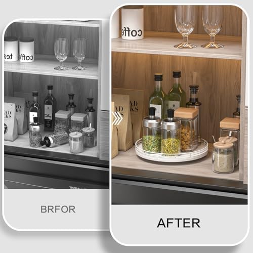 Oroyutor 10-Inch Oak Lazy Susan Spice Organizer - Image 5