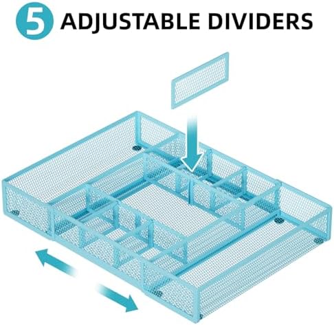 Marbrasse Expandable Desk Drawer Organizer, Mesh Drawer Organizer Tray - Image 3