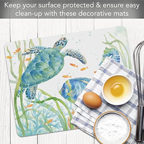 Cut N' Funnel Sea Turtle Designer Flexible Cutting Board Mat 15" x 11.5" - Image 6