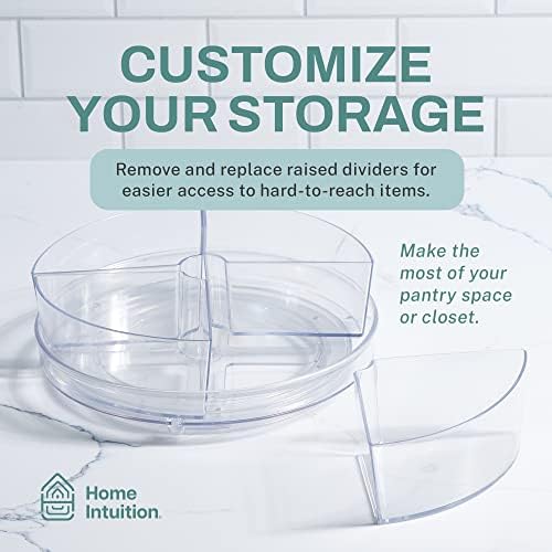 Home Intuition Round Plastic Lazy Susan Turntable Food Storage Container - Image 5