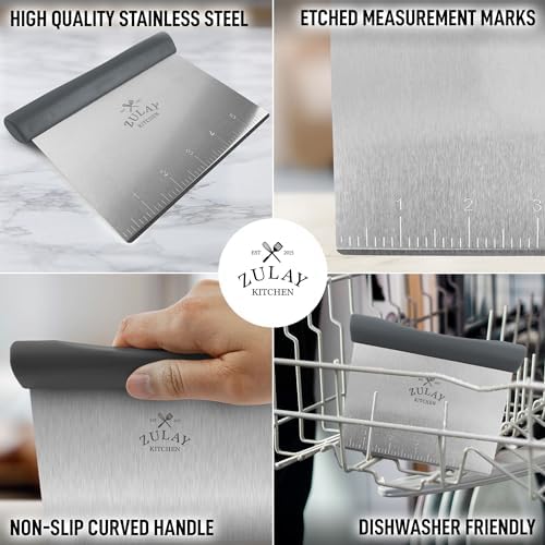 Zulay Premium Multi-purpose Stainless Steel Bench Scraper & Chopper, Quick & - Image 5