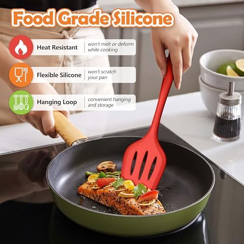LIANYU 14 Pcs Silicone Kitchen Cooking Utensils Set - Image 3