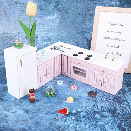 1:12 Scale Dollhouse Kitchen Furniture Set, Doll House Kitchen Accessories - Image 4