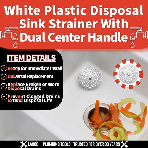 LASCO 02-4021 White Plastic Disposal Sink Strainer Fits Most - Image 3