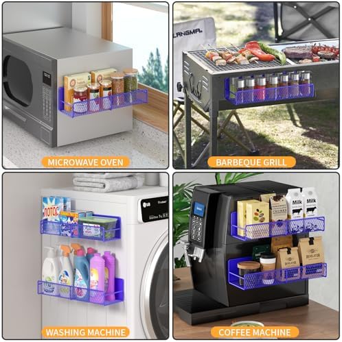 DTUQYX Magnetic Spice Rack for Refrigerator, 4 Pack 100% Metal Strong Magnet - Image 6