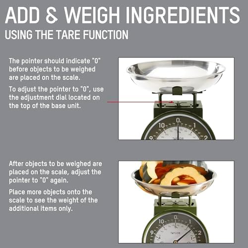 Taylor Analog Kitchen Scale, Stainless Steel Mechanical Food Scale - Image 5