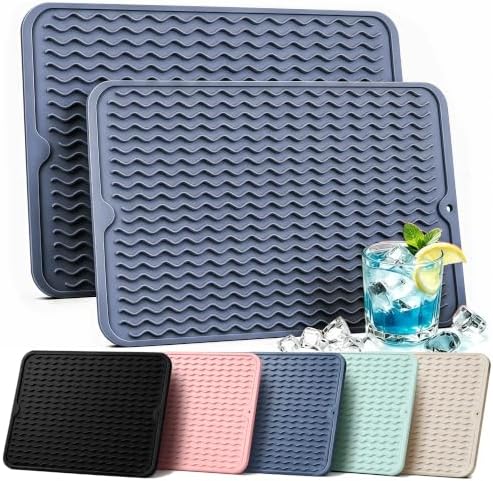 2 Pack Silicone Dish Drying Mat by AOTASO