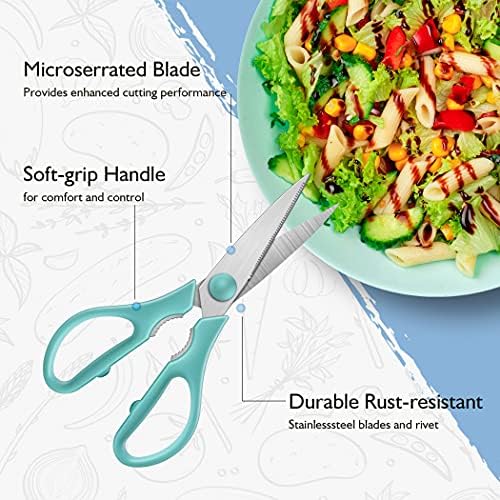 Kitchen Shears, Heavy Duty Cooking Scissors, Dishwasher Safe, Stainless Steel - Image 3