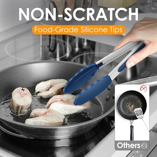 HOTEC Stainless Steel Kitchen Tongs - Image 3