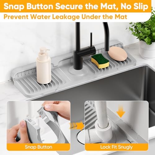 17.7'' Folding Faucet Mat for Kitchen Sink Splash Guard Kitchen Sink Faucet Mat - Image 4