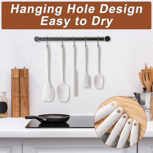 Silicone Spatula Set, 5 Piece Food Grade Rubber Spatulas, Candy Color - Image 4