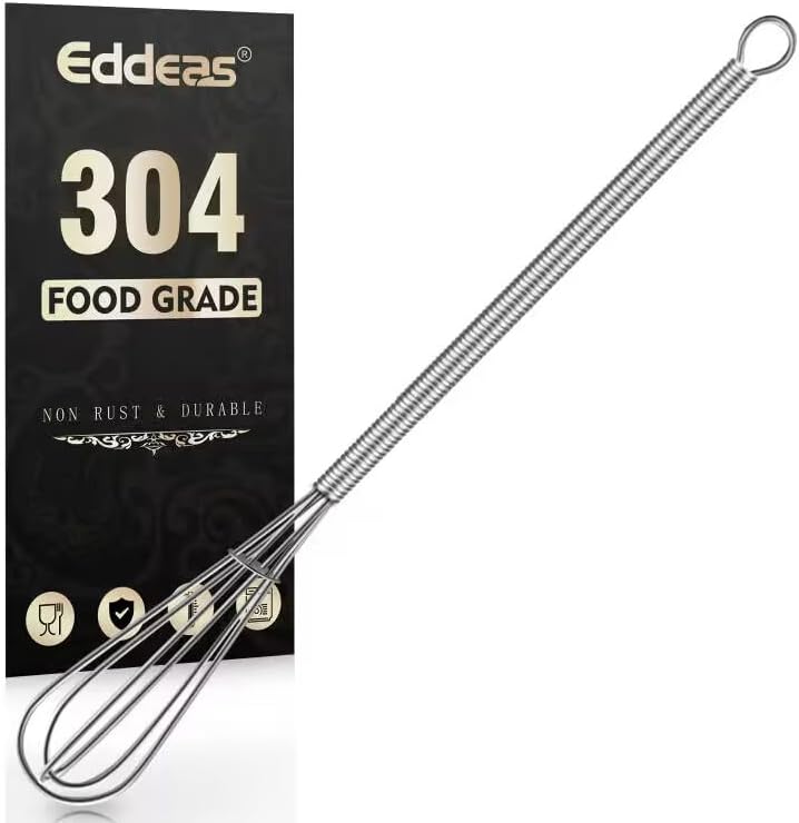 Long Mini Whisks Stainless Steel, Eddeas Skinny Small Whisk 10 inch Tiny Whisk by Eddeas