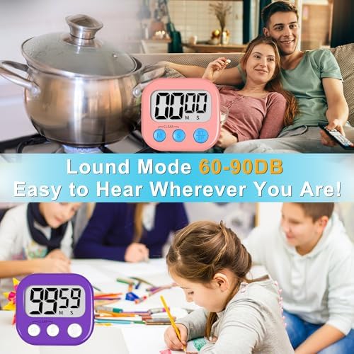 ZILLEEN Classroom Timer for Kids Teachers 2 Pack Digital Timers Pur Pk - Image 3