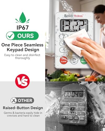 Digital Kitchen Timer, Waterproof Magnetic Countdown Timer - Image 3