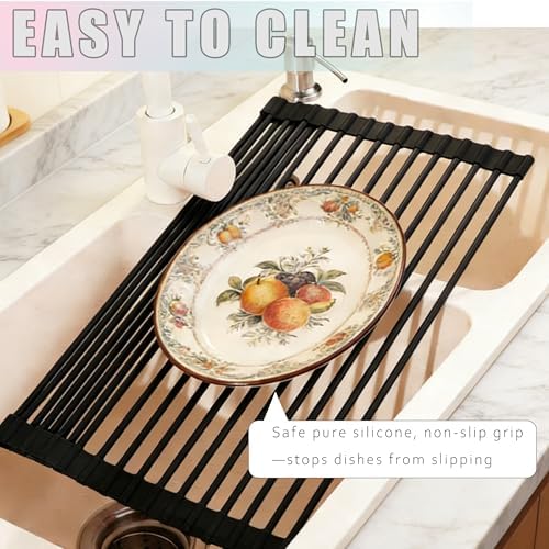 Cover The Sink Roll Up Dish Drying Rack 17.6"x15.4" Silicone Wrapped Foldable - Image 5