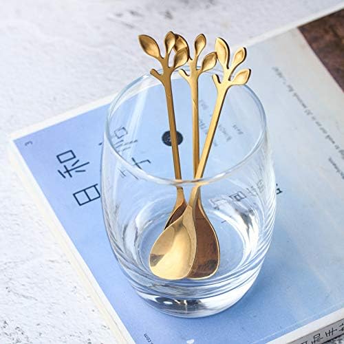 10 Pack Stainless Steel Leaf Coffee Spoon Tableware Dessert Spoons, Ice Cream - Image 3