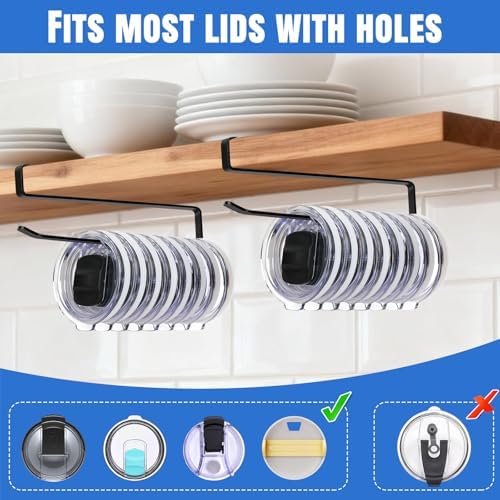 1 Pack Tumbler Lid Organizer, No Adhesive or Drilling, Kitchen Space Saver - Image 4