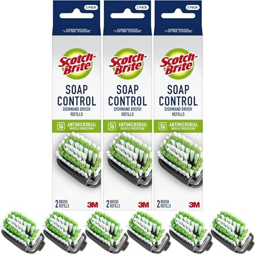 Scotch-Brite Soap Control Dishwand Brush Refills, Non-Scratch Scrub Brush Heads by Scotch-Brite